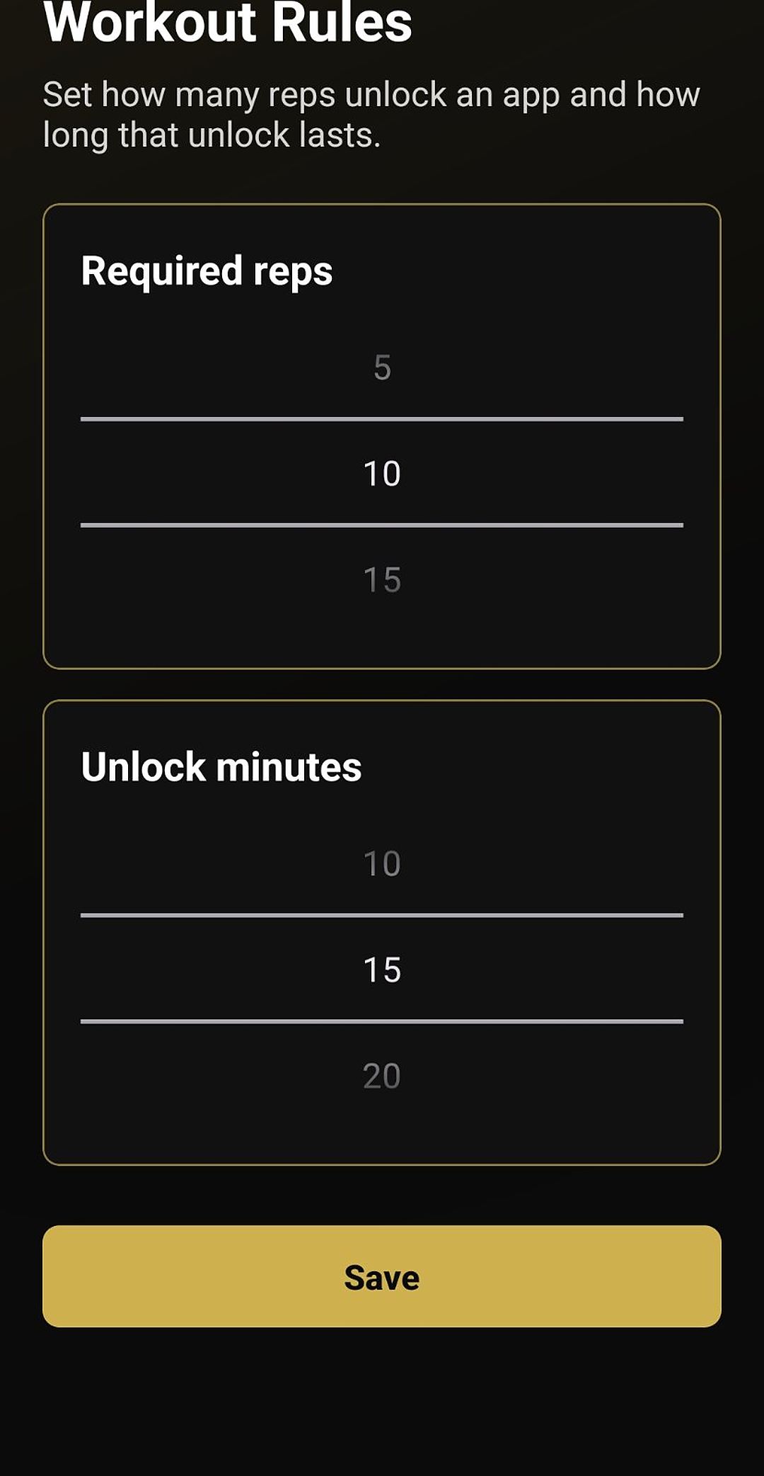 PushLock blocked apps screenshot